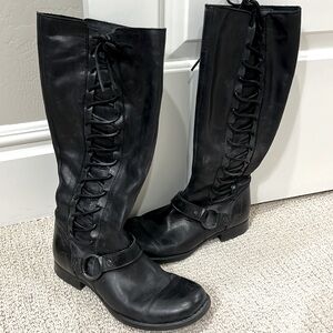 BORN Estelle Tall Leather Boot Black Size 8